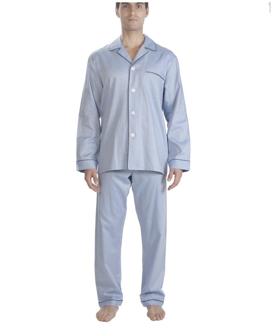 Herringbone Cotton Long Sleeve Better Pajama - Wm. L Chafe & Sons